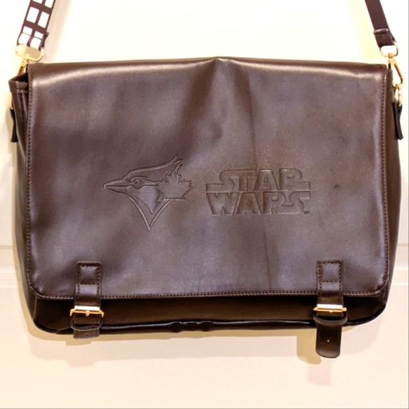NWOT Blue Jays x Star Wars x Toys R Us Faux Leather Satchel with Chewbacca Strap - Picture 6 of 7